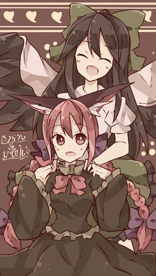 kaenbyou rin and reiuji utsuho (touhou) drawn by kuromari_(runia)