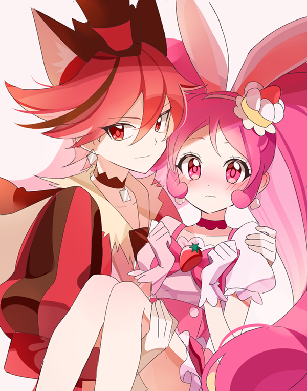 usami ichika, kenjou akira, cure chocolat, and cure whip (precure and 1 more) drawn by joman