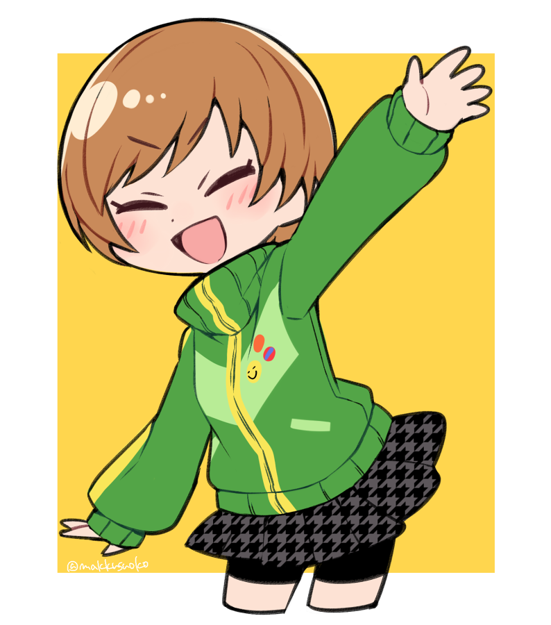 satonaka chie (persona and 1 more) drawn by do_m_kaeru
