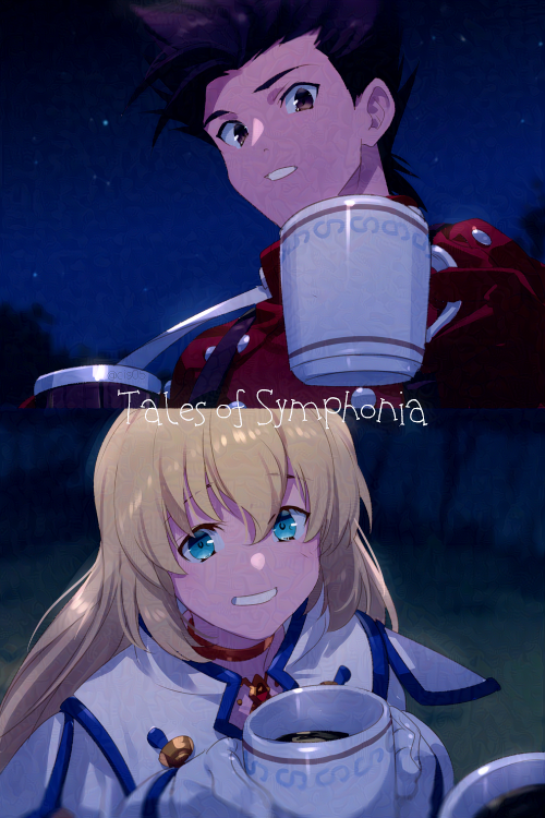 colette brunel and lloyd irving (tales of and 1 more) drawn by echo_(circa)