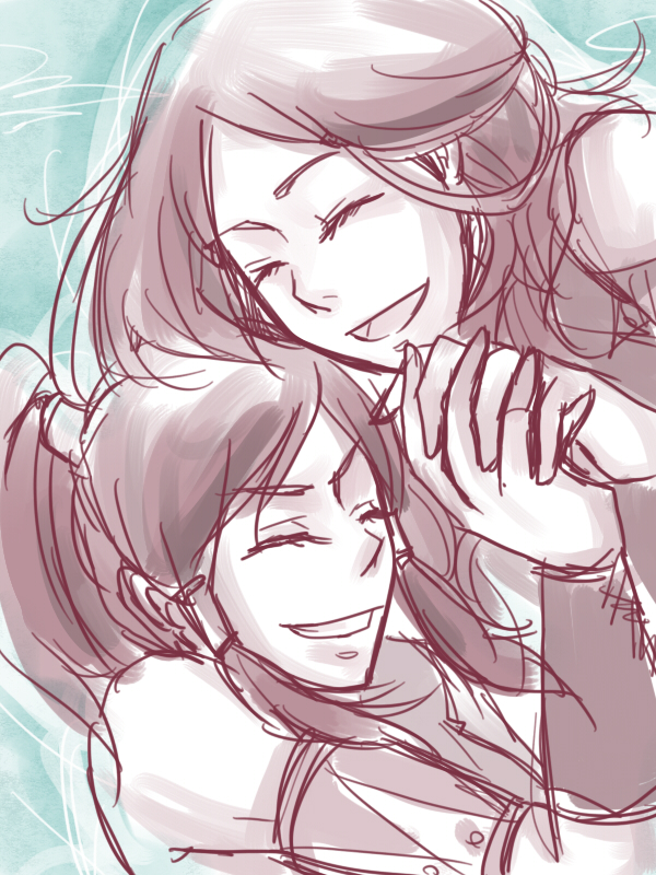 korra and katara (avatar legends and 2 more) drawn by smile_(pixiv1491362)