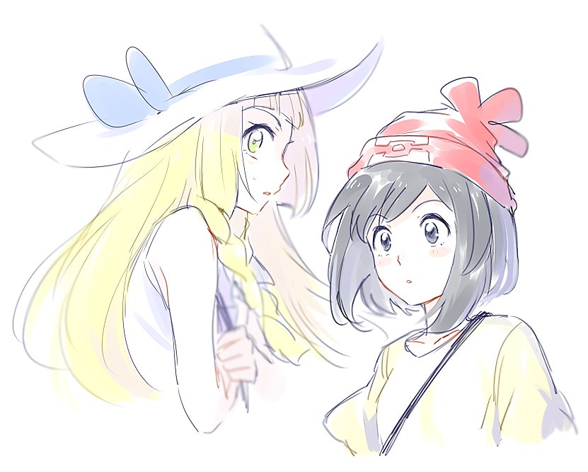 lillie and selene (pokemon and 1 more) drawn by re_ghotion