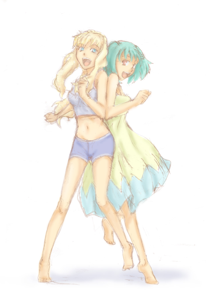 sheryl nome and ranka lee (macross and 1 more) drawn by hirasawa_meio