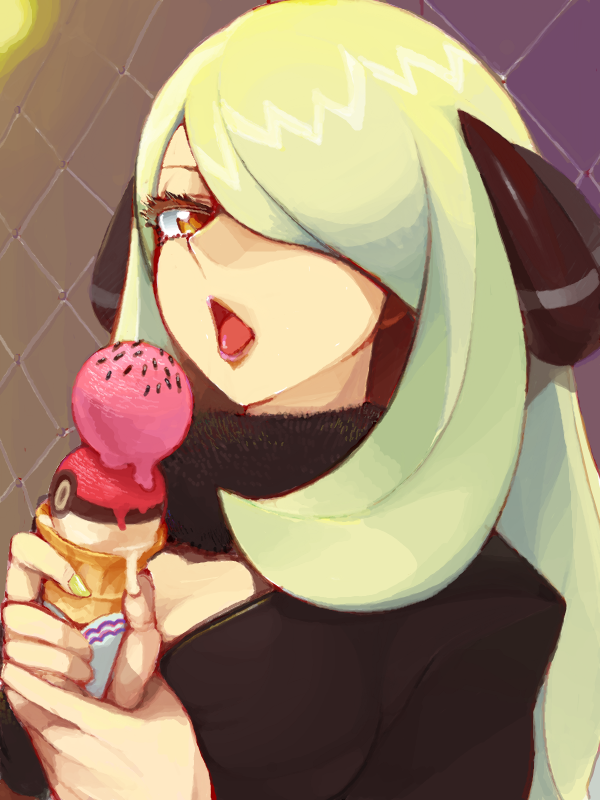 cynthia (pokemon and 1 more) drawn by moudoku_(decopon3rd)