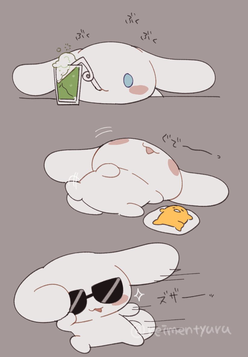 cinnamoroll and gudetama (sanrio and 1 more) drawn by reimentyuru