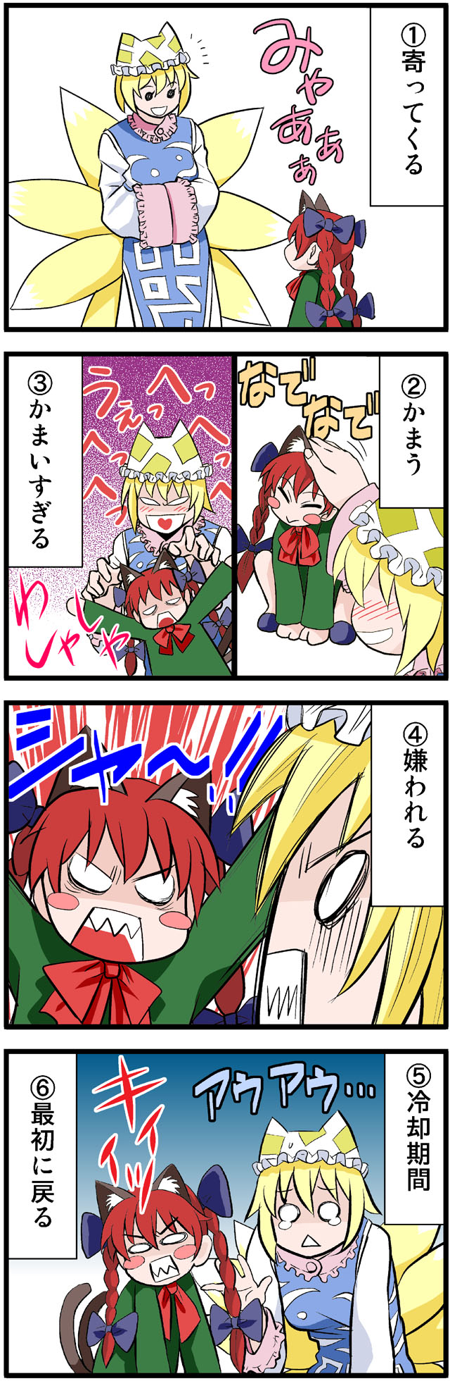 yakumo ran and kaenbyou rin (touhou) drawn by usumy