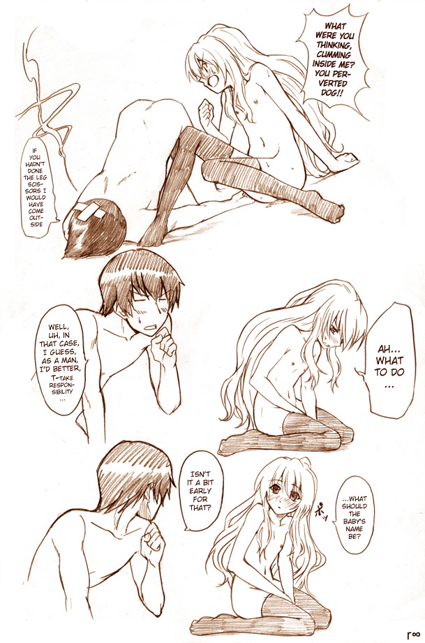 aisaka taiga and takasu ryuuji (toradora!) drawn by marumi