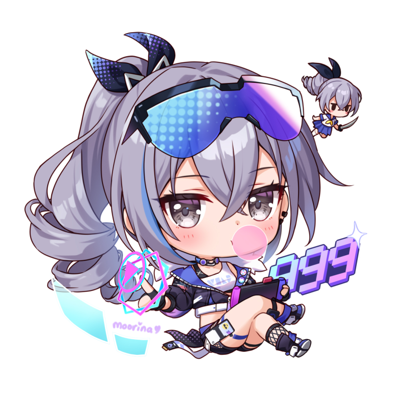 silver wolf (honkai and 1 more) drawn by moorina