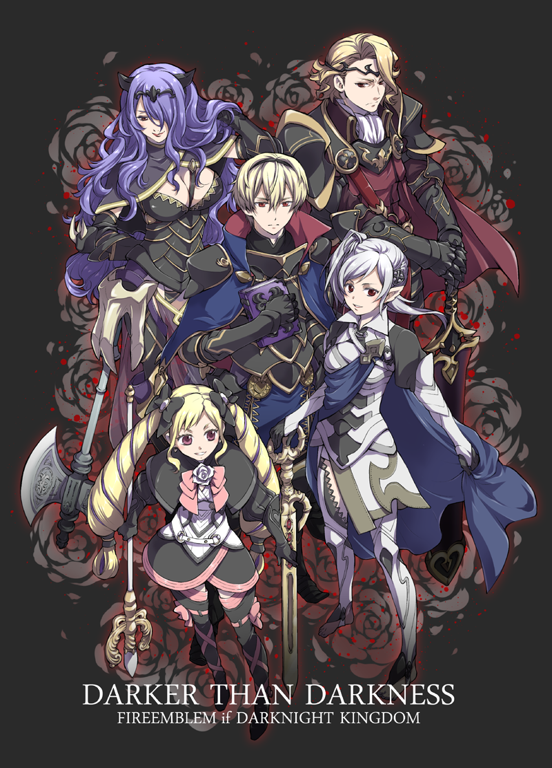 female corrin, camilla, elise, leo, and xander (fire emblem and 1 more) drawn by kizuki_miki