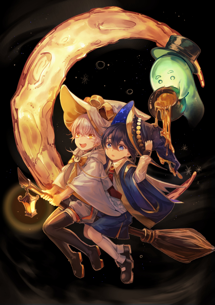 mikazuki munechika and tsurumaru kuninaga (touken ranbu) drawn by shichimi_(ftlvampire32)