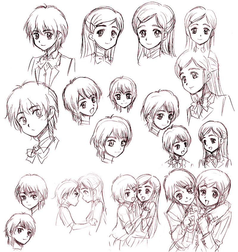 misumi nagisa and yukishiro honoka (precure and 2 more) drawn by yamadayama_taro