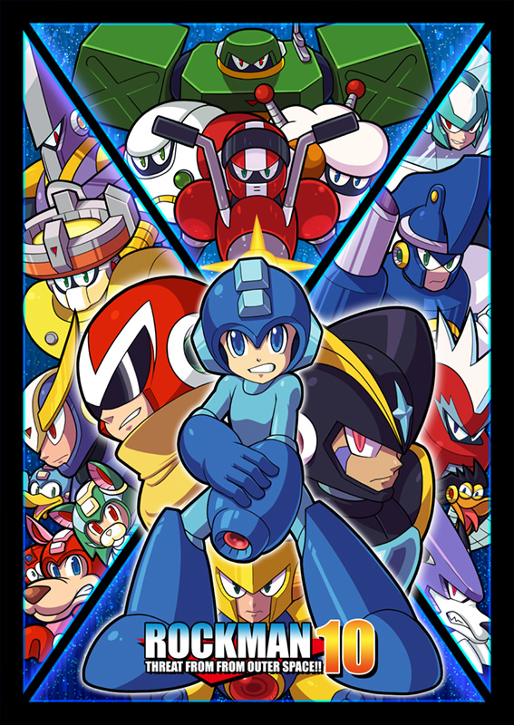 mega man, proto man, bass, rush, beat, and 15 more (mega man and 1 more) drawn by hi-go!