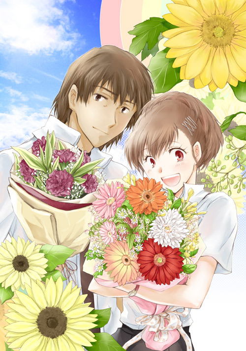 shiomi kotone and aragaki shinjirou (persona and 2 more) drawn by sananan