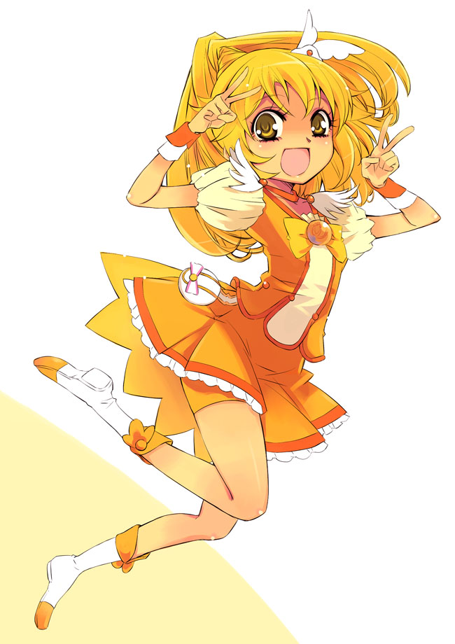 kise yayoi and cure peace (precure and 1 more) drawn by yuu_(kfc)