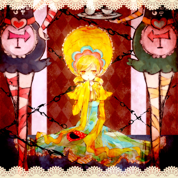 tomoe mami, candeloro, and du polignac (mahou shoujo madoka magica) drawn by sencha_(coldcolor)