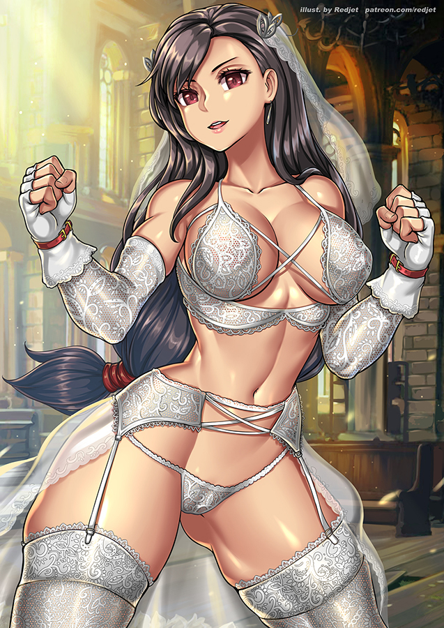 tifa lockhart (final fantasy and 1 more) drawn by redjet