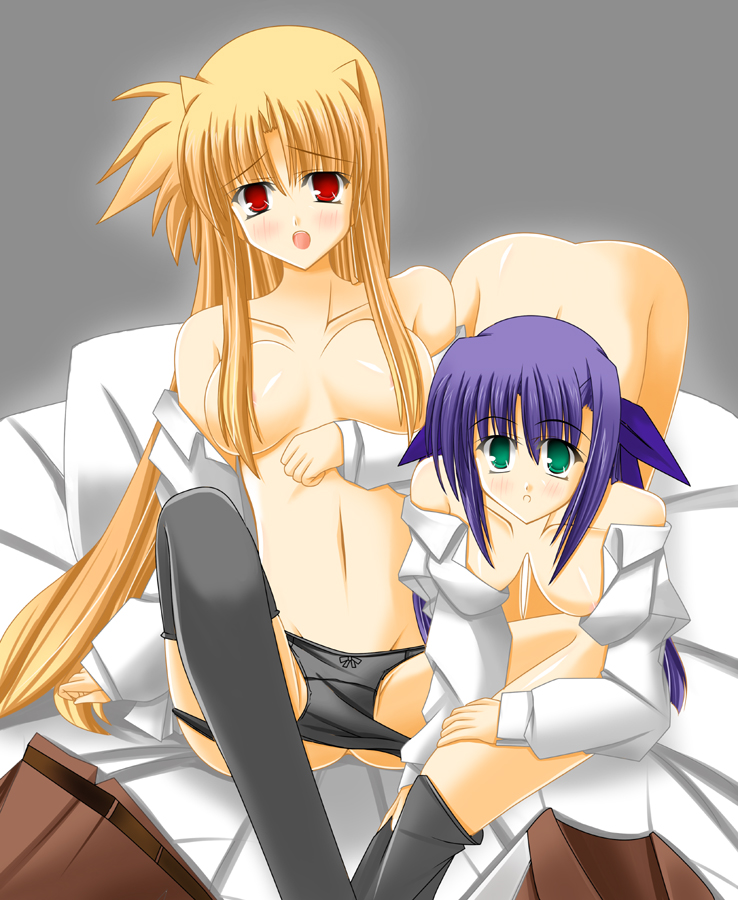 fate testarossa and ginga nakajima (lyrical nanoha and 1 more) drawn by tukuyo_kiriyuki