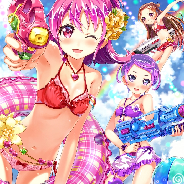 aida mana, kenzaki makoto, and madoka aguri (precure and 1 more) drawn by buntan