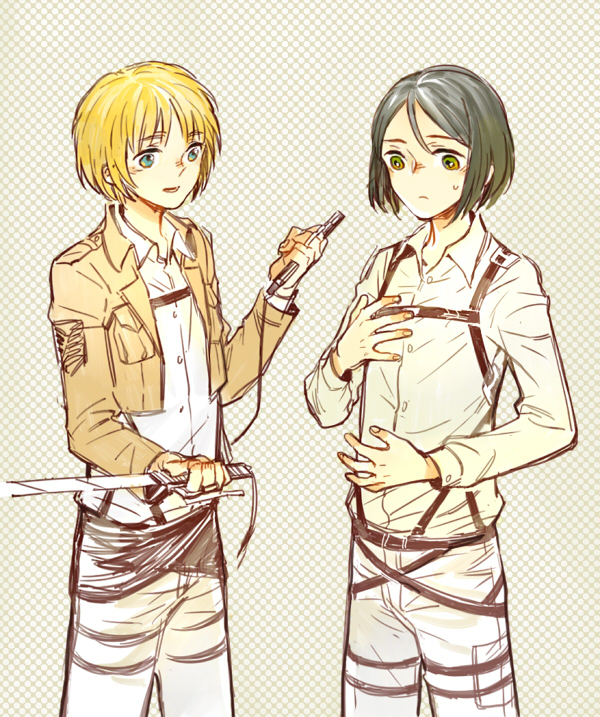 waver velvet and armin arlert (fate and 2 more) drawn by pella_(summerhat)