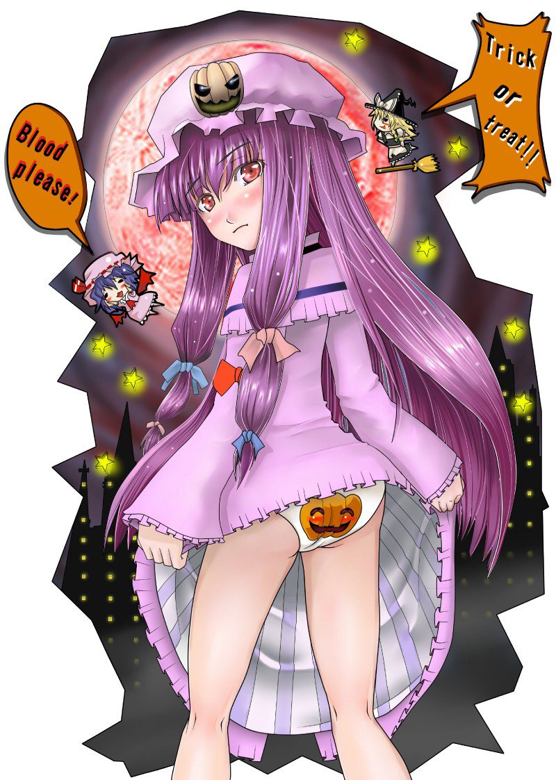 kirisame marisa, remilia scarlet, and patchouli knowledge (touhou) drawn by hiro_ichi