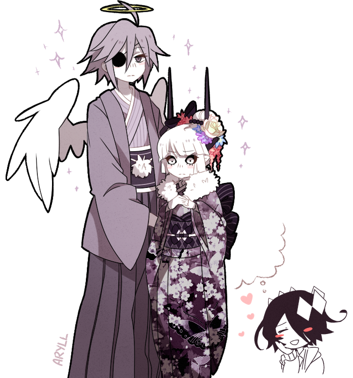 kcalb, etihw, and wodahs (funamusea and 1 more) drawn by aryll_(marbles)