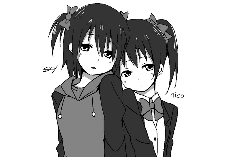 yazawa nico and sky (original and 2 more) drawn by sky-freedom