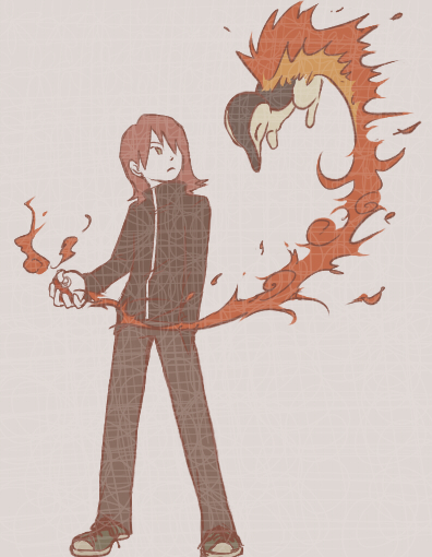 silver and cyndaquil (pokemon and 1 more) drawn by fujiyama_(yellow)