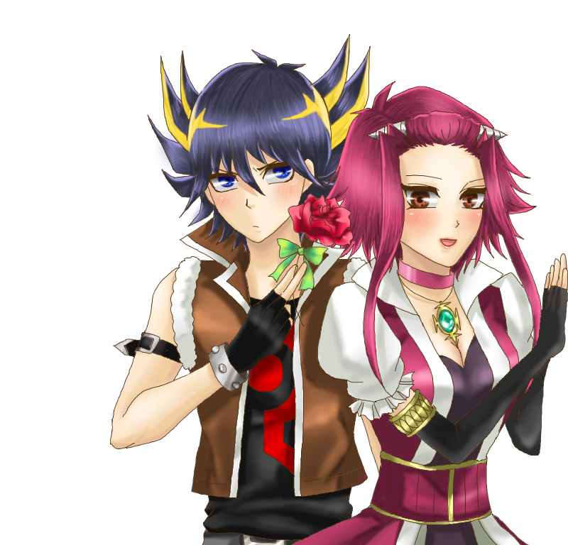 fudo yusei and izayoi aki (yu-gi-oh! and 1 more) drawn by bloomoon