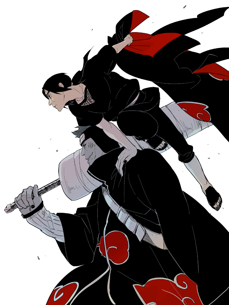 uchiha itachi and hoshigaki kisame (naruto) drawn by saitooo
