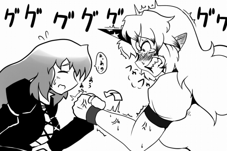 hijiri byakuren and hoshiguma yuugi (touhou) drawn by abiko_zyozi