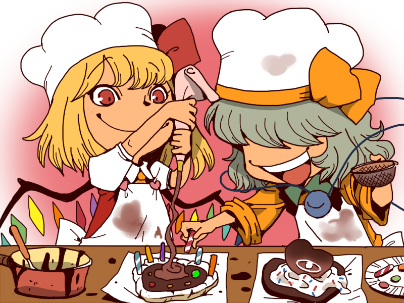 flandre scarlet and komeiji koishi (touhou) drawn by onikobe_rin