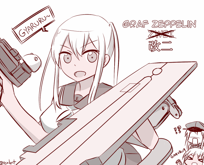 bismarck, ro-500, and graf zeppelin (kantai collection) drawn by rexlent