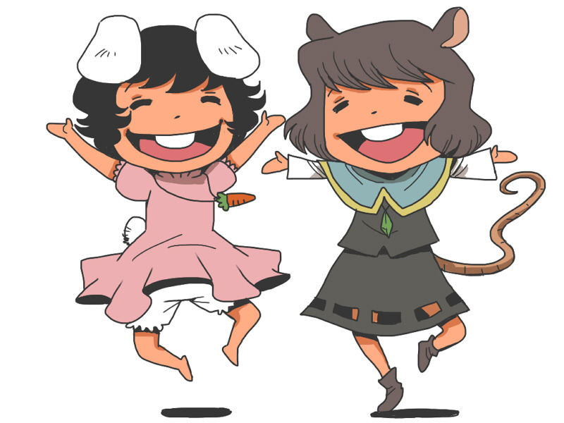 inaba tewi and nazrin (touhou) drawn by onikobe_rin