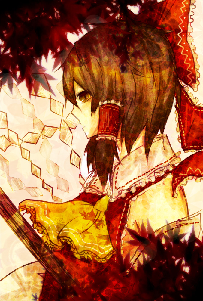 hakurei reimu (touhou) drawn by kaio_(watagami)