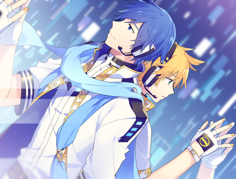 kagamine len and kaito (vocaloid and 1 more) drawn by sinaooo