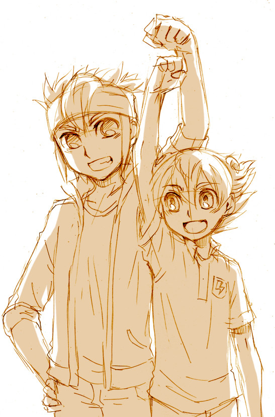 matsukaze tenma and endou mamoru (inazuma eleven and 1 more) drawn by cr72