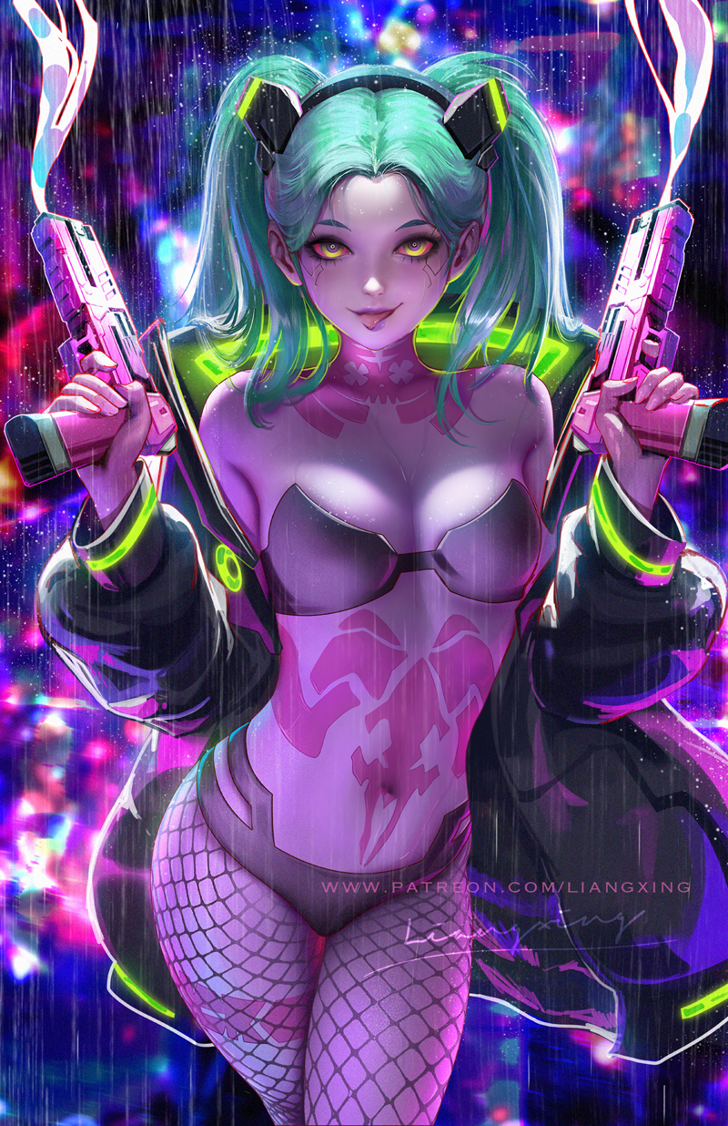 rebecca (cyberpunk and 1 more) drawn by liang_xing