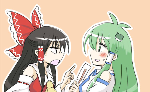 hakurei reimu and kochiya sanae (touhou) drawn by kiritani_(marginal)