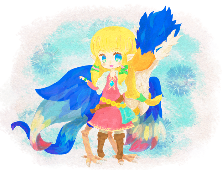princess zelda and loftwing (the legend of zelda and 1 more) drawn by mikazuki_moon