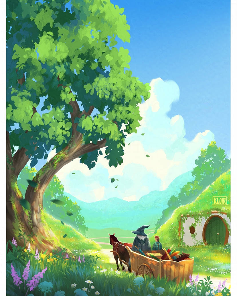 gandalf and frodo baggins (tolkien's legendarium and 2 more) drawn by kloir