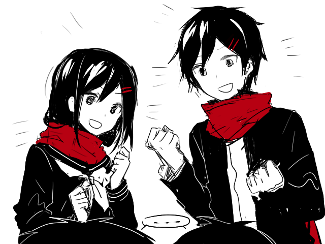tateyama ayano and kisaragi shintarou (kagerou project and 1 more) drawn by aaniko