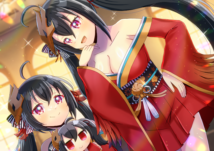 taihou and taihou-chan (azur lane) drawn by kou_hiyoyo