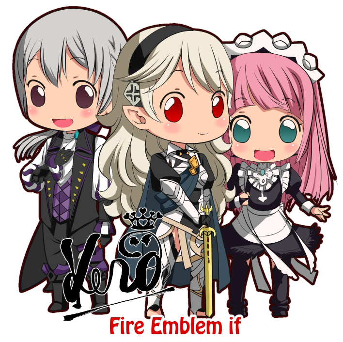 female corrin, felicia, and jakob (fire emblem and 1 more) drawn by kero_sweet