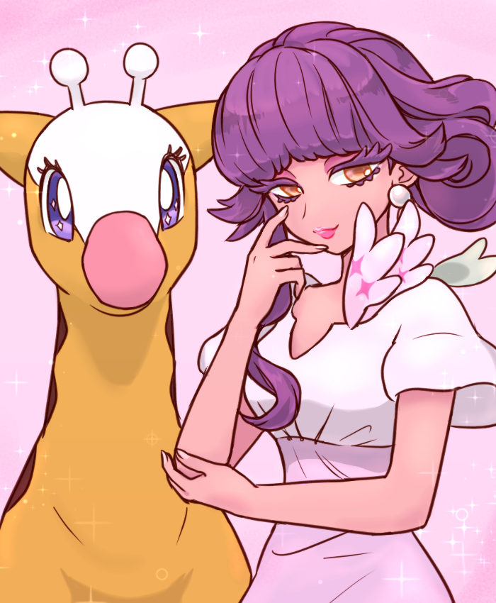 girafarig and tulip (pokemon and 1 more) drawn by 35yado