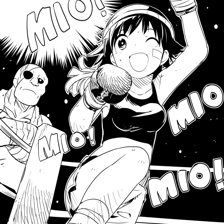 honda mio and sagat (idolmaster and 2 more) drawn by watarai_keiji
