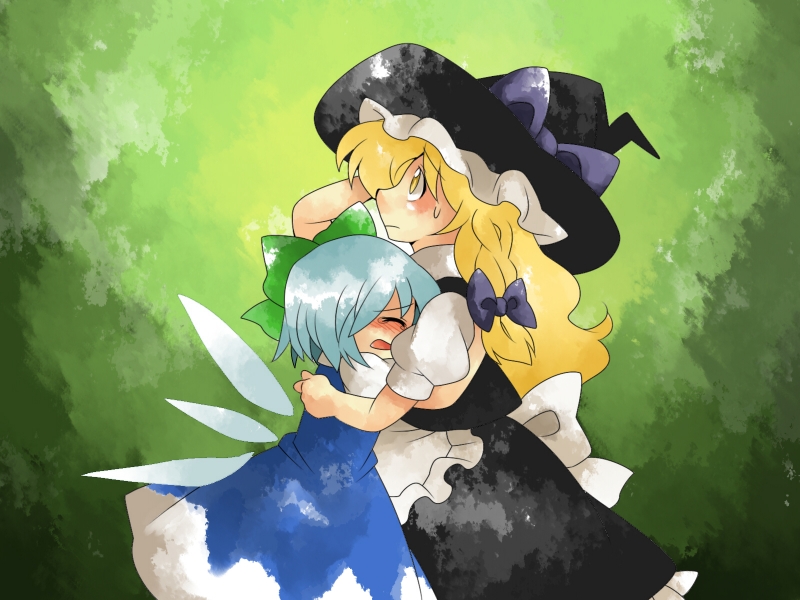 kirisame marisa and cirno (touhou) drawn by hammer_(sunset_beach)