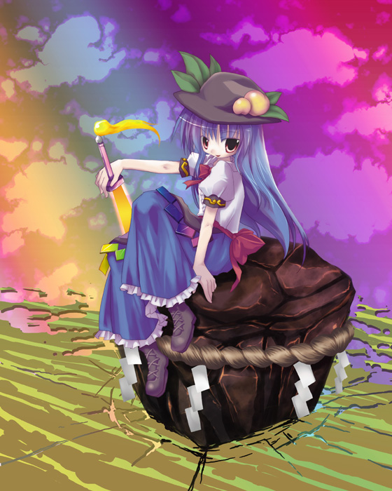 hinanawi tenshi (touhou) drawn by izumi_yukiru
