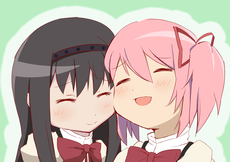 akemi homura and kaname madoka (mahou shoujo madoka magica and 1 more) drawn by moto_(pixiv409535)