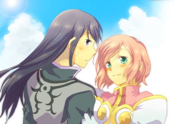 yuri lowell and estellise sidos heurassein (tales of and 1 more) drawn by takana_(nanao)
