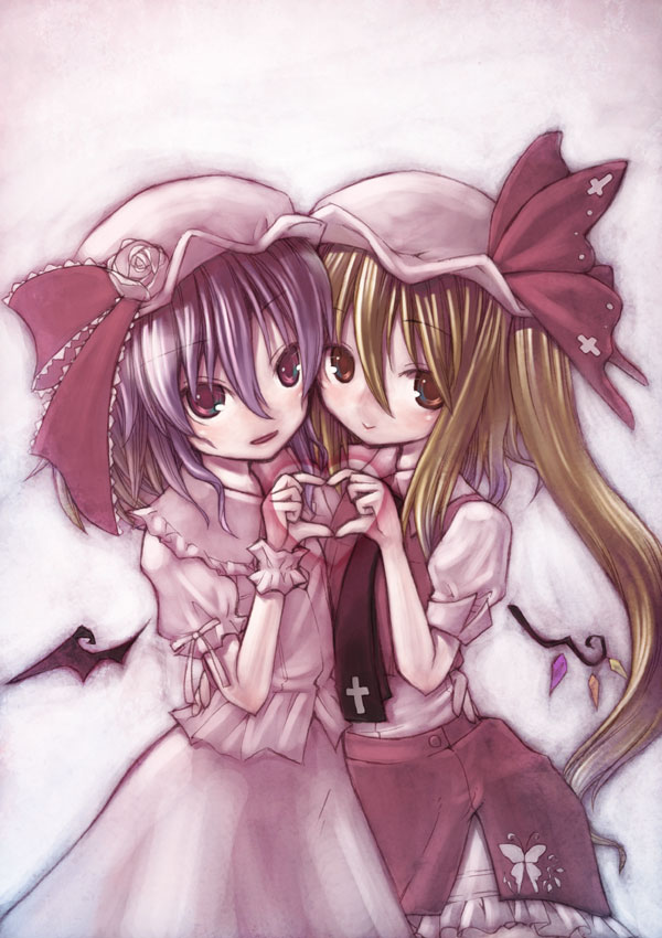 remilia scarlet and flandre scarlet (touhou) drawn by kuroya_kei